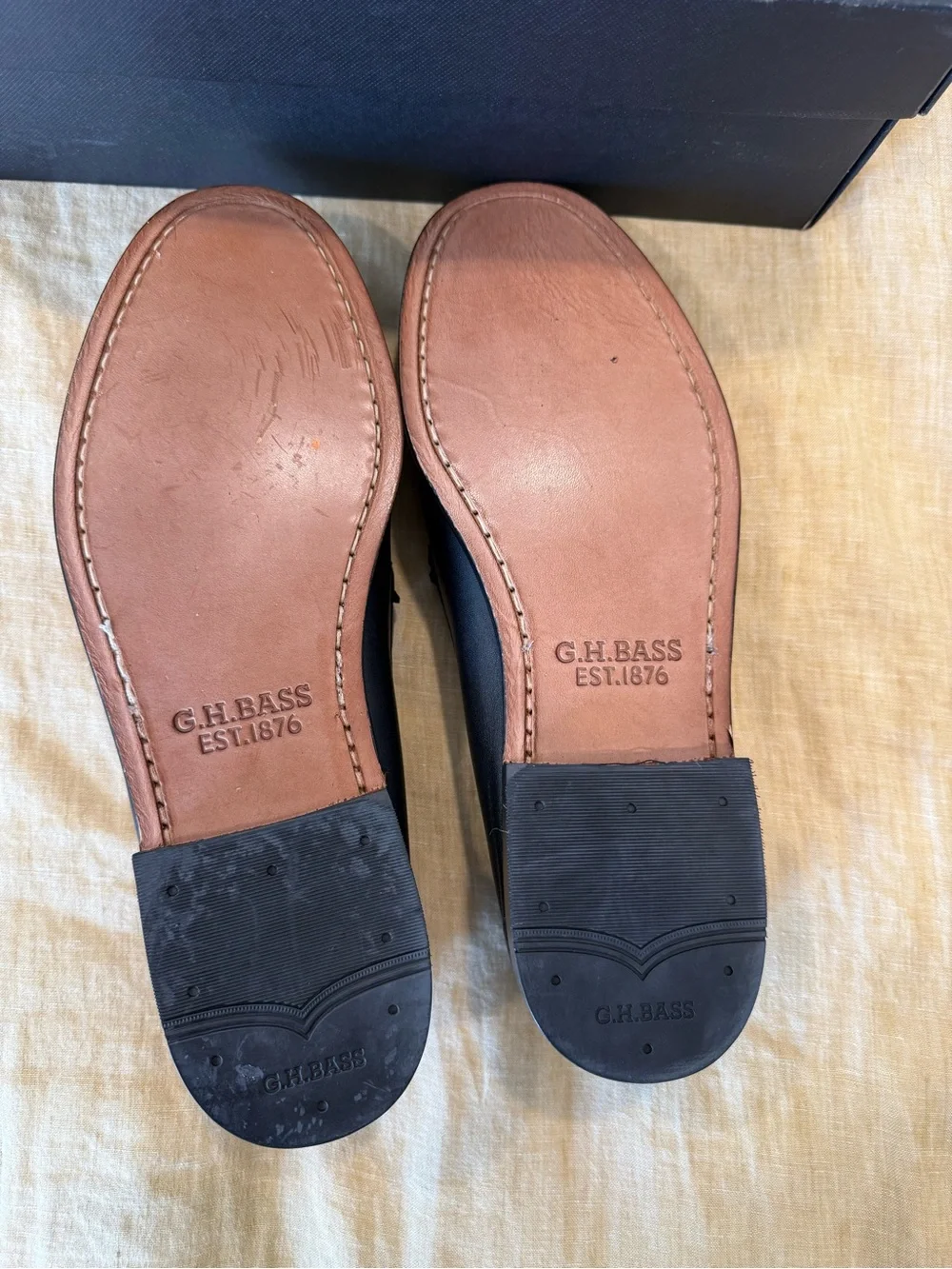 G.H. Bass & Co. Black Woven Leather Slip-On Loafers
